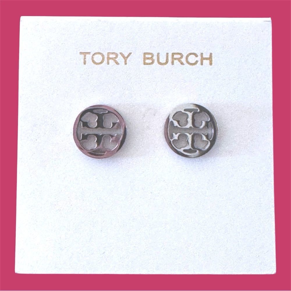 Tory Burch Metallic Logo Stud Earrings